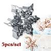 5 Pcs/Set Snowflake Shape Christmas Metal Cookie Cutter Chocolate Soap Mold Baking Tools Kitchen Bakeware Fondant Cake Stencils