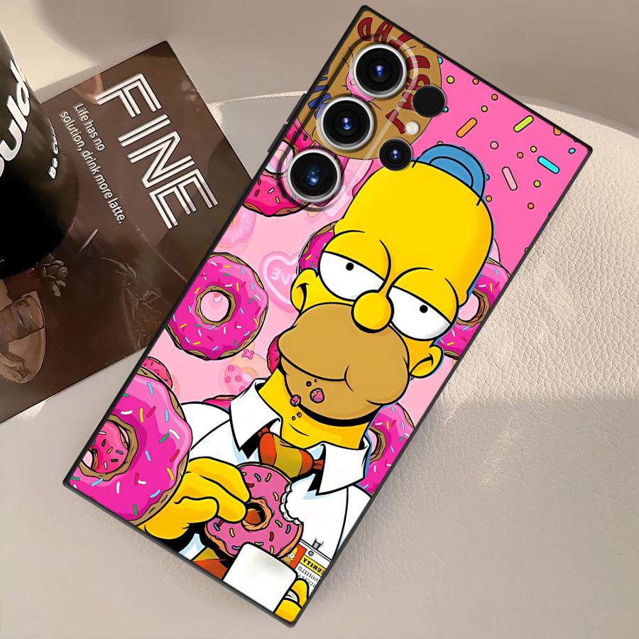 

S-simpsons Donut Funda Phone Cover Case for Samsung Galaxy S25 Ultra S24 Plus S20 S22 S9 S21 S23 FE Galaxy S9