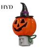 Festive Accent Light Halloween Pumpkin Ghost Night with Witch Hat, Resin Soft Glow Gift for Plug-in LED Bedroom Light, Spooky Wall Sconce Party Home