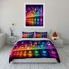 Dream Colorful Notes And Speakers Print Bedding Set 1 Duvet Cover 2 Pillowcases For Adult And Children Luxury Gift Full Size