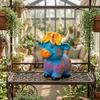 Highland Cow Figurine, Hand Painted Colorful Scottish Resin Statue, Cute Farm Animal Sculpture for Indoor Outdoor Home Garden Shelf Decor