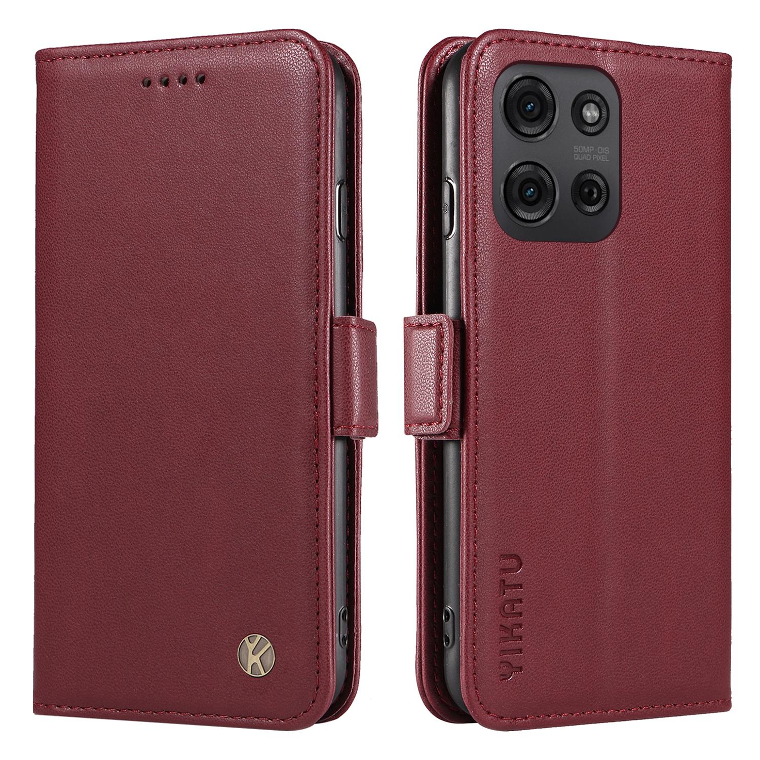 

YIKATU YK-003 For Motorola Moto G75 5G Case Wallet Stand Leather Phone Cover Side Buckle C