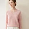 Women's Pure Cashmere Loose Sweater: Round Neck, Solid Black, Versatile Knit Pullover for Autumn/Winter