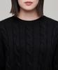 MUSINSA STANDARD WOMAN Women'S Angora Blend Cable Crop Knit [Black]