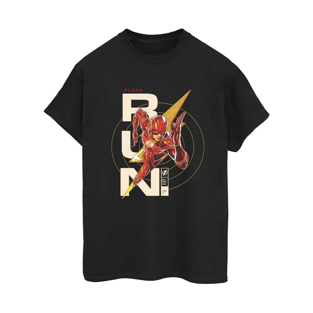 DC Comics Womens/Ladies The Flash Run Cotton Boyfriend T-Shirt