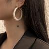Fashion Light Luxury C-Shaped Full Diamond Set Earrings, Temperament Versatile With Colored Diamond Geometric Studs