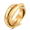 Trendy 2MM Stainless Steel Tri-Color Influencer Ring with Custom Logo Engraving