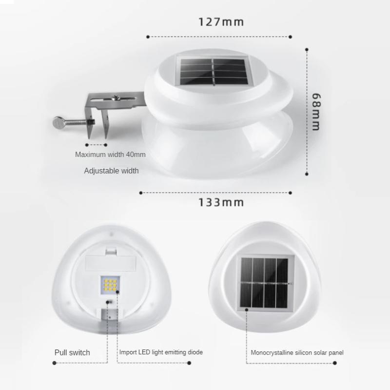 Solar LED Light, Outdoor Courtyard Home Fence Wall Lamp Motion Sensor Decoration for Patio and Garden External Sconce