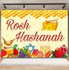 Rosh Hanukkah Photography Backdrop Tableware Plates Fruit Candelabra Candle Bread Baby Portrait Festival Party Photo Background