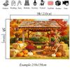 Mocsicka Autumn Gazebo Photography Backdrop Thanksgiving Tapestry Harvest Pumpkin Hay Bale Fall Leaves Background Family Banner