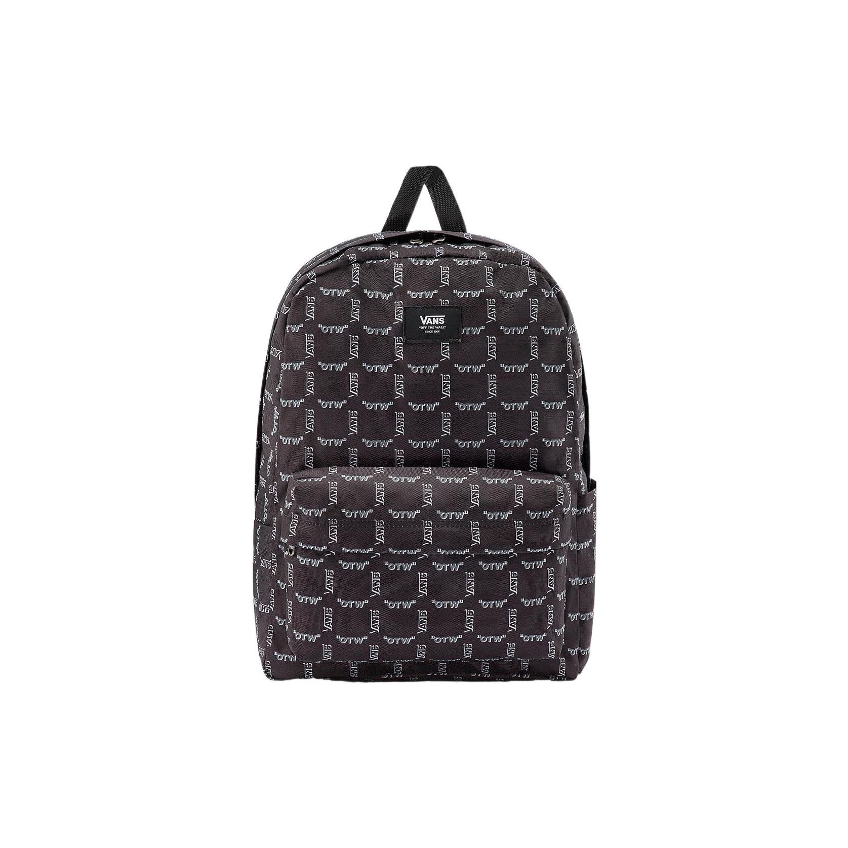 Vans All Over Logo Print Sports Casual Polyester Backpack Unisex Backpack Black VN0A5KHQYOQ Black