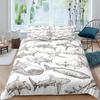 Shark Fish Print Soft Duvet Cover Set Lovely Underwater Animals Premium Soft Beding Set Children Tens Adult Peoples Blue Warm Comforter Cover Sets