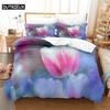 Sky Tulip Lovers Queen Bedding Set Duvet Cover Kids Bedroom Bed Set Comforter Cover Set King Size Duvet Cover Set Bedding Sets