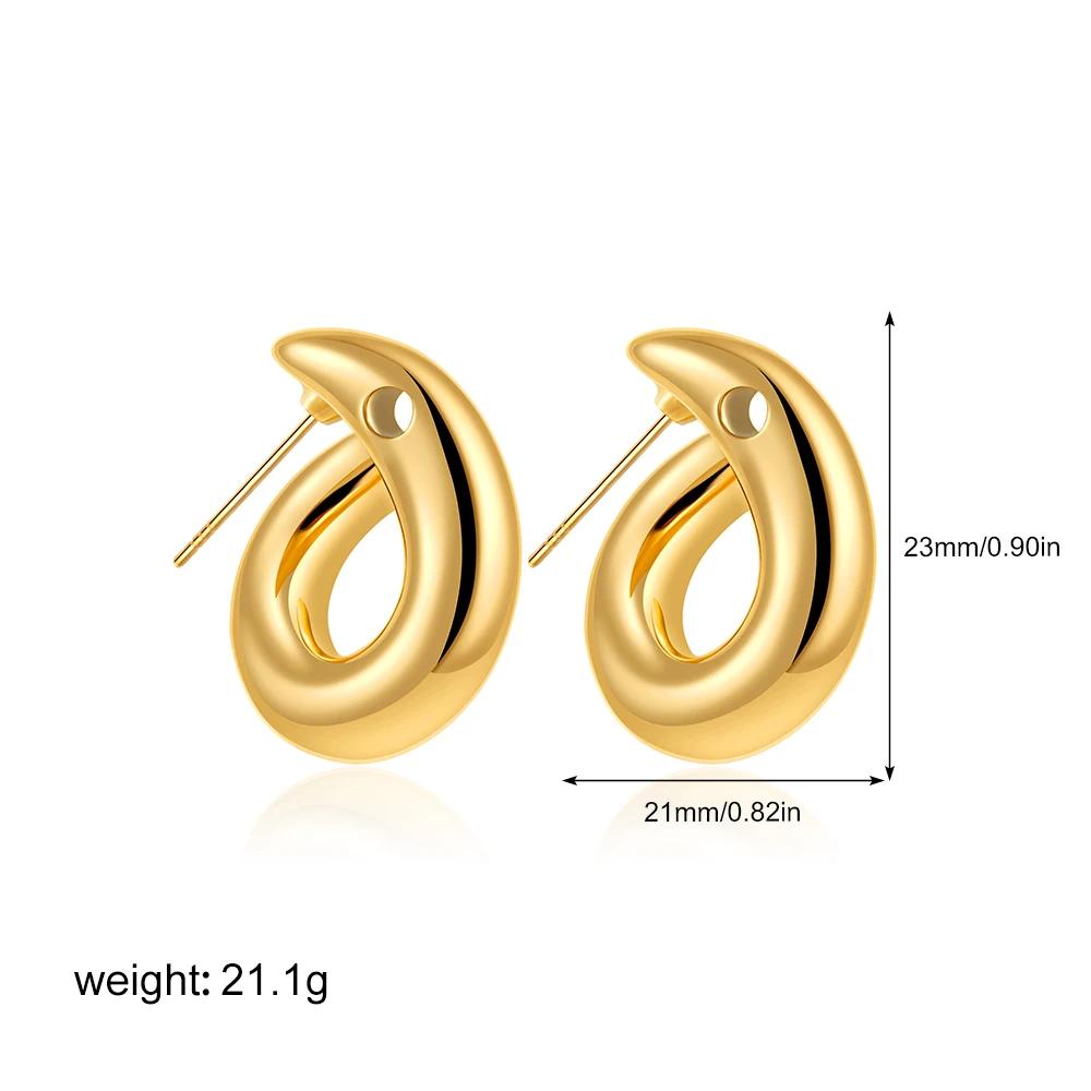 Fashion Multilayer Twist Circle Stud Earring for Women Stainless Steel Gold Silver Mix Color Round Earring Vintage Jewelry Gift