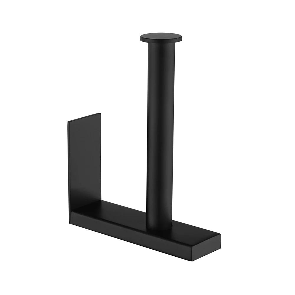 Black Design Easy To Install The Bathroom Kitchen Accessory Self Adhesive Stainless Steel Rustproof Toilet Paper Roll Holder