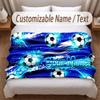 Fußball-Thema Weiche Decke Personalisierter Benutzerdefinierter Name Textdruck Warme Decke Zuhause Sofa Schlafzimmer Dekoration