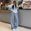 Grey Star Sweatpants Women's Spring and Autumn New High-waisted Thin and Drape Wide-leg Pants Loose Casual Sweatpants