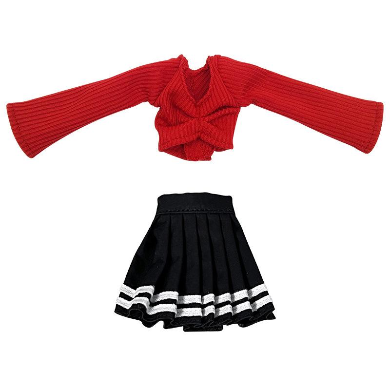 30Cm Lady Doll'S Pleated Skirt Clothes Suit For 1/6 Doll Accessories Dress Up Toys For Children