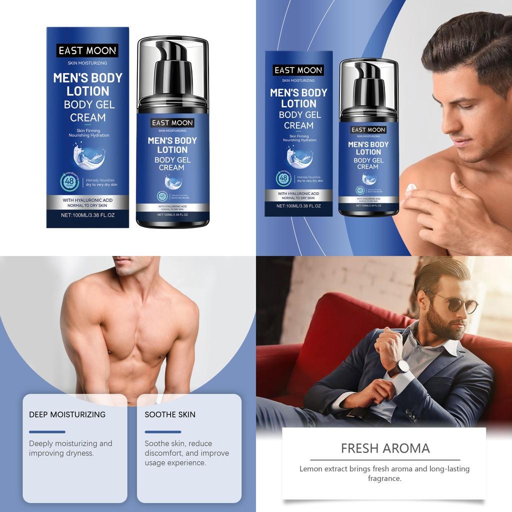 East Moon Men's Body Lotion Nourishing Hydrating Lightweight Moisturizer For Dry Skin