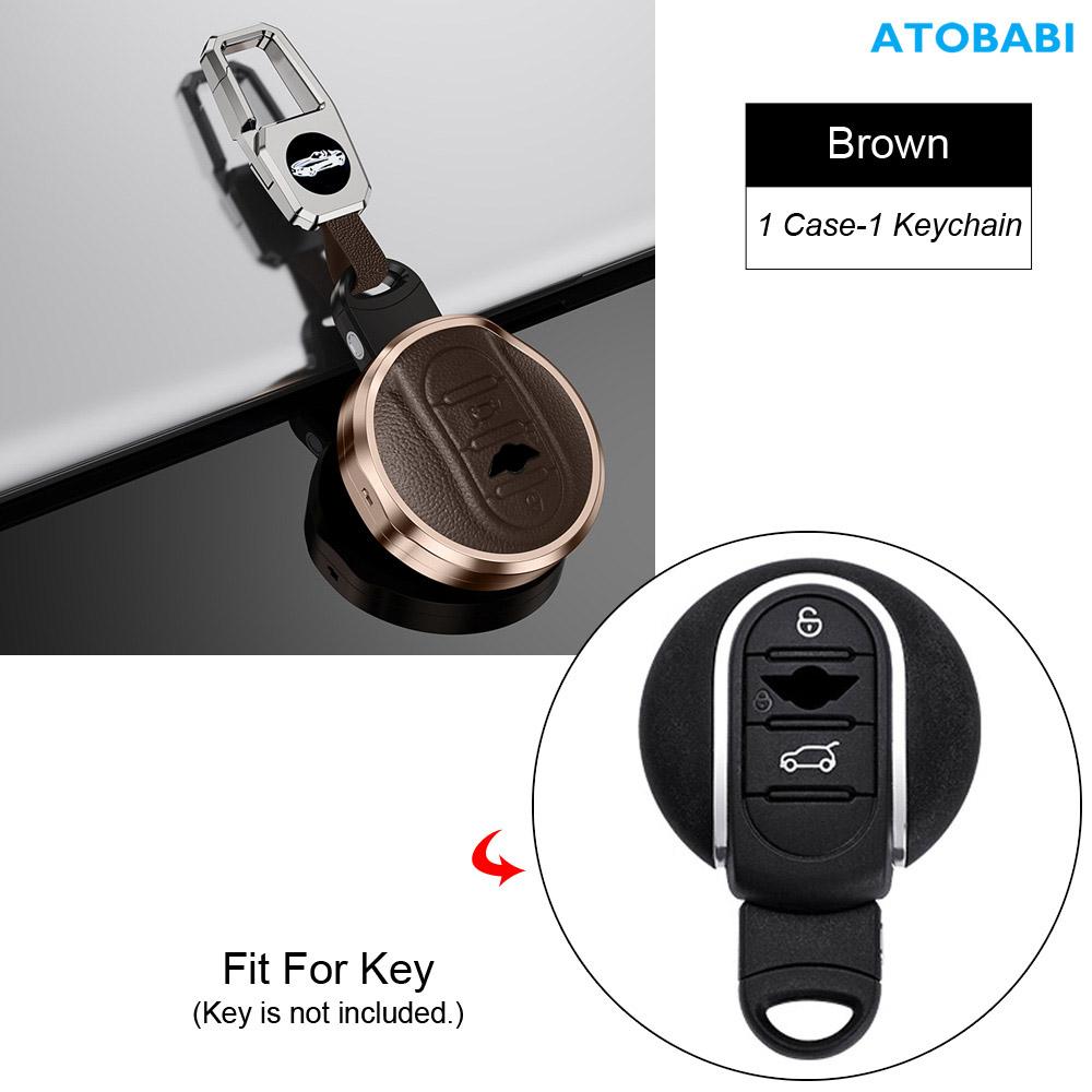 Aluminum Alloy With Leather Car Key Cover Remote Fobs Case Bag For BMW Mini Cooper S JCW Clubman F54 F55 F56 F57 F60 Countryman
