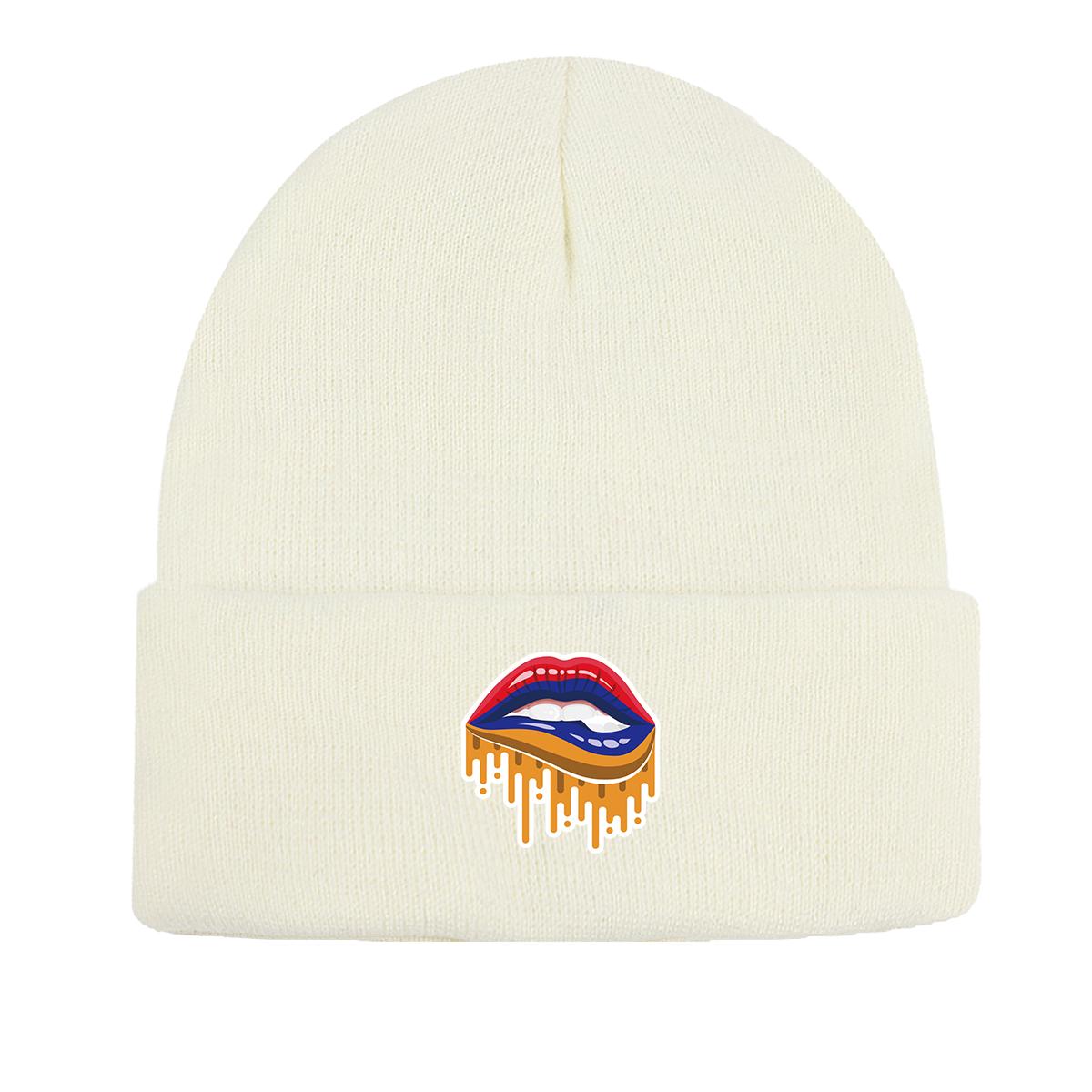 

Вязаная шапка с принтом флага Армении, патриотические шапки Skullies, эластичные мешковатые головные уборы, вязаная шапка Gorro, шапка-бини as the picture белый