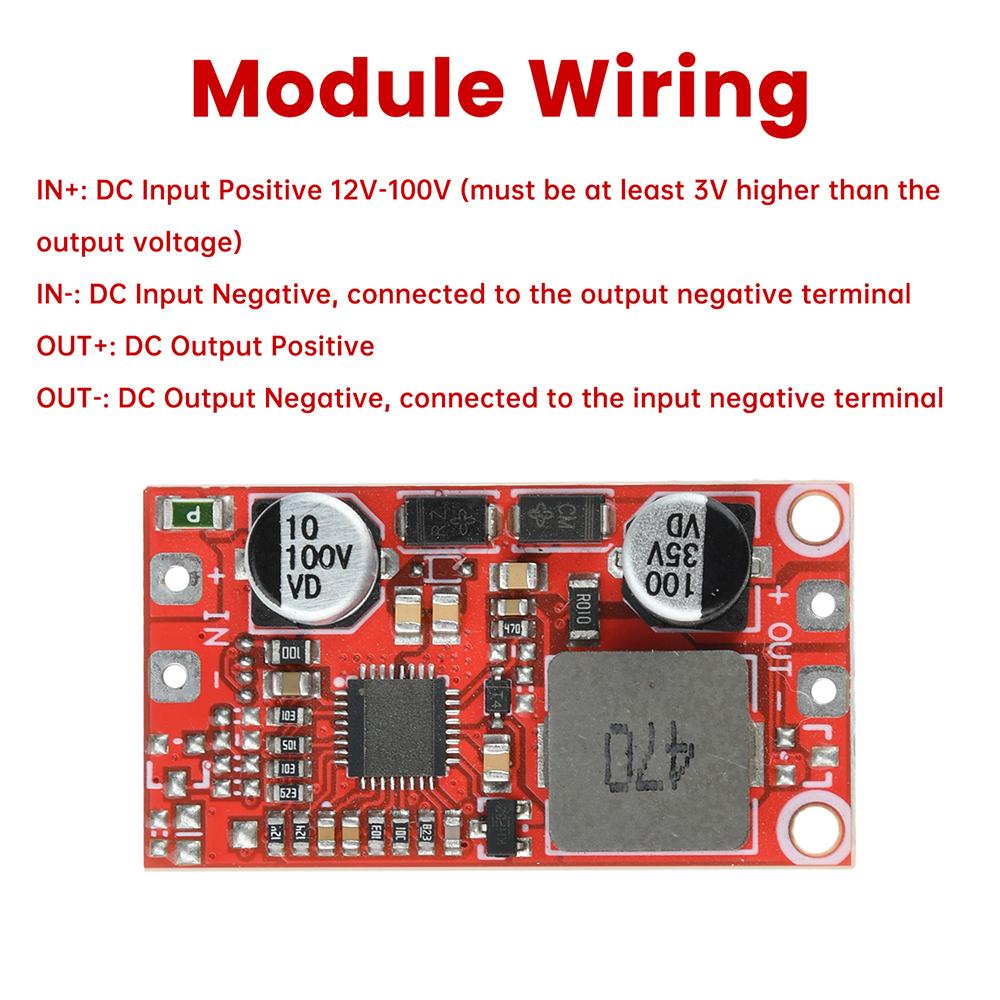 DC-DC Mini Buck Module 12-100V to 5V 12V 24V 3A High Conversion Low Ripple Power Conversion Module
