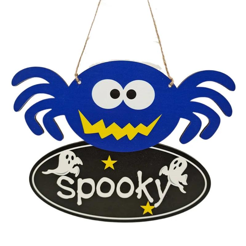 

Деревянные поделки на Хэллоуин, подвесные декоративные тыквенные деревья, деревянные для Хэллоуина, подвесные украшения