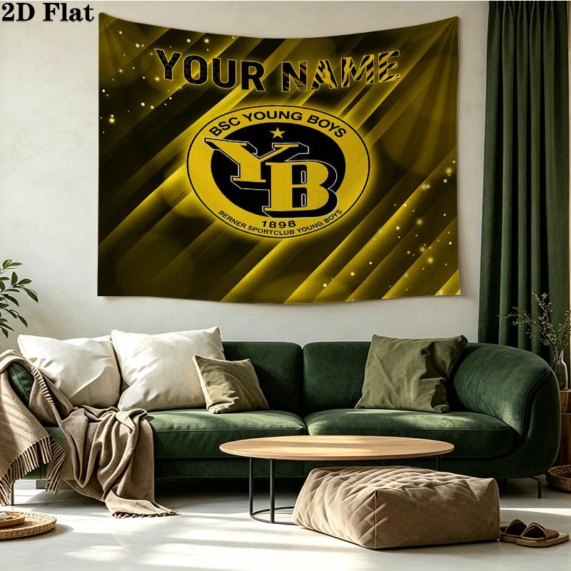 Custom Name BSC Young Boys Printed Tapestry – Wall Hanging for Bedrooms, Dorms, and Home Decor