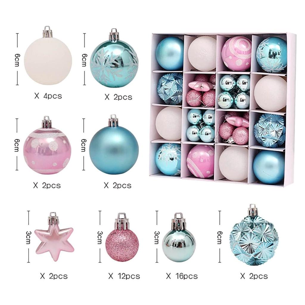 Christmas Tree Ornaments: Painted Irregular Paper Box Set of Colored Balls