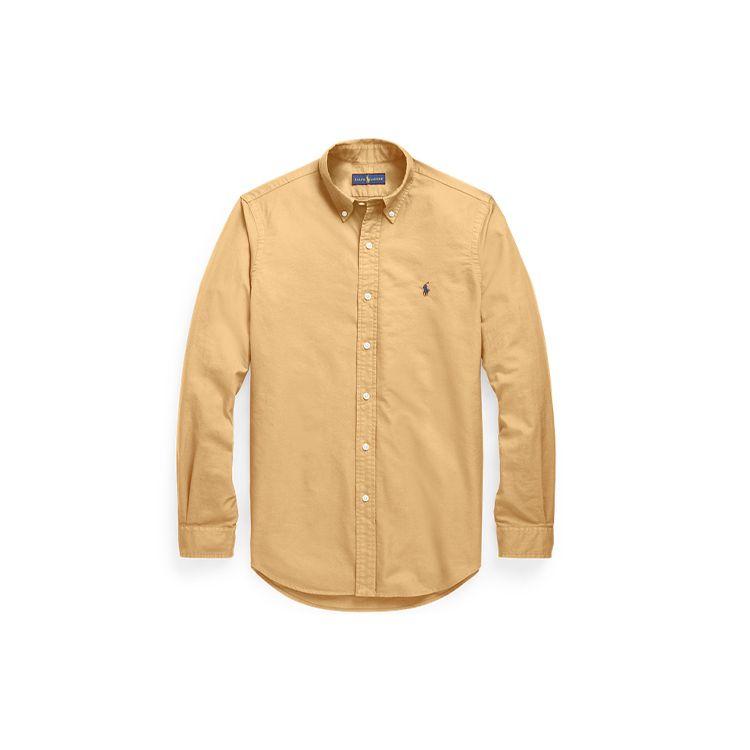 Polo Ralph Lauren FW21 Logo Embroidered Oxford Long Sleeve Shirt Men shirts Yellow MNPOWOV16821787-260