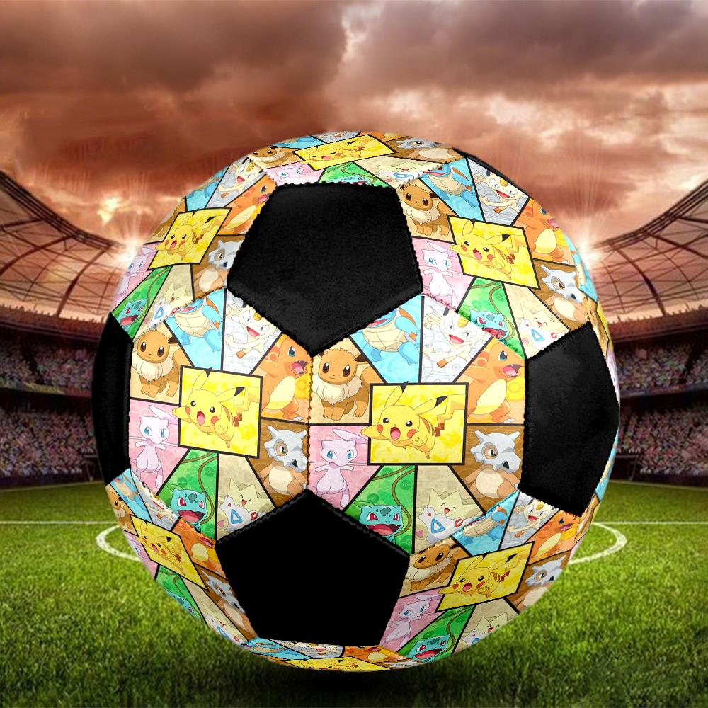 Pokemon Indoor Soccer Ball Colorful Machine Stitched PVC Size 5 Team Training Competition Ready Durable High-Bounce Cool Sports Gift