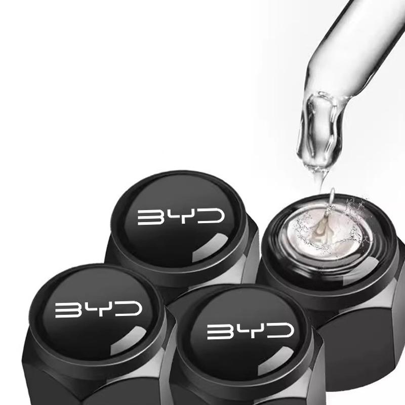 5Pc/Set For BYD ATTO 3 Yuan Qin Han TANG Plus DM-i Dolphin Auto Metal Car Wheel Tire Valve Air Stem Protection Cap Accessories