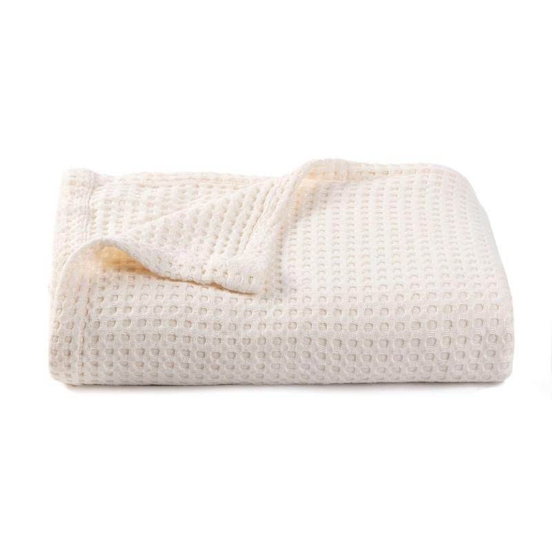Soft Cotton Waffle Weave Baby Blanket With Mesh Ventilation Swaddle Wrap Newborns Toddlers Breathable Use