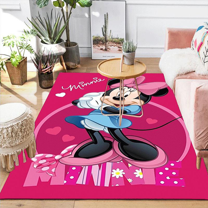 1pc Minnie Pattern Area Rug Soft Flannel Floor Mat for Living Room,Office,Bedroom and Carpet