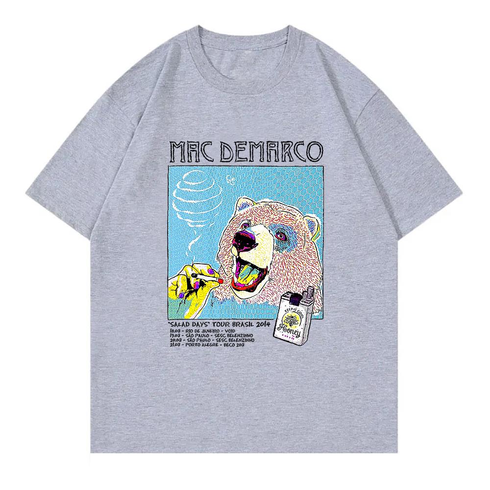Maglietta Mac DeMarco 2025 Divertente Salad Days Unisex Donna Abbigliamento Retro Harajuku Vestiti di Alta Qualità Cotone per Regali Giornalieri Magliette