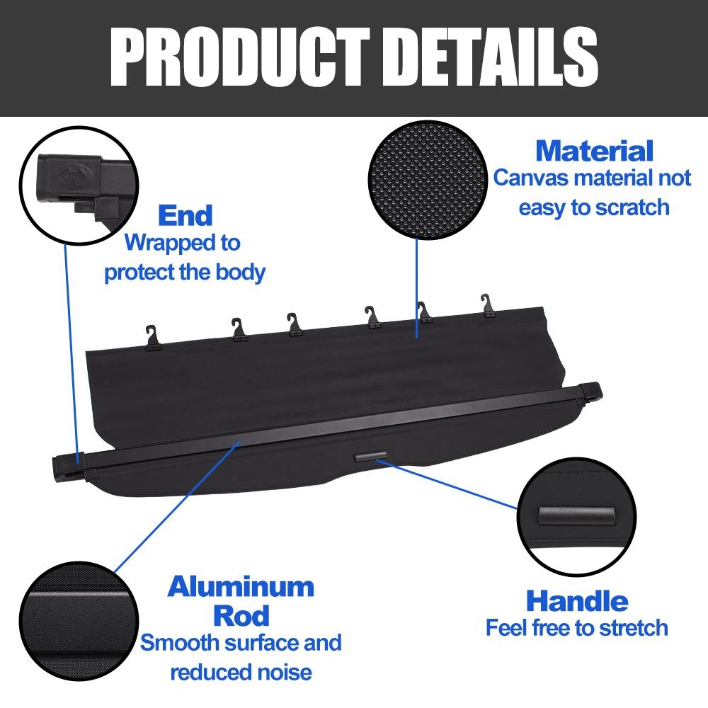 Car Rear Boot Shield Cover Fit for Toyota 4Runner 2010-2022 Trunk Cargo Luggage Shade Security