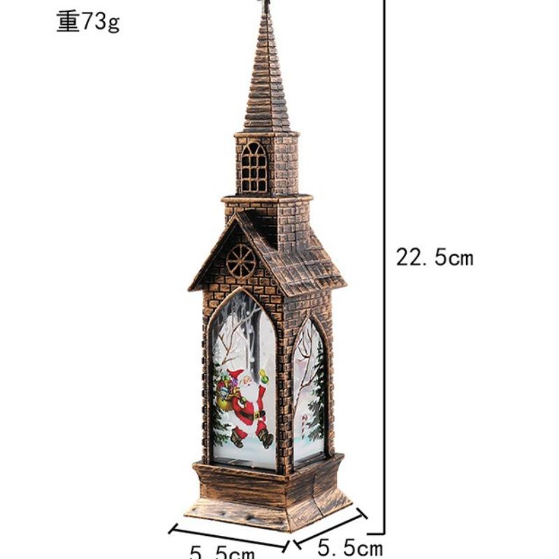 Weihnachts leuchtendes Haus Licht Retro Batterie Haus Schreibtisch Dekoration Flammlose Elektronische Nachtlicht