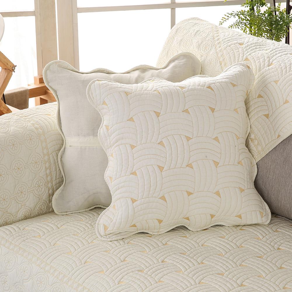 Quilted Double-Sided Cotton Washed Sofa Cushion Handmade Embroidered Cotton Sofa Cushion Seat Cover Cover Generation