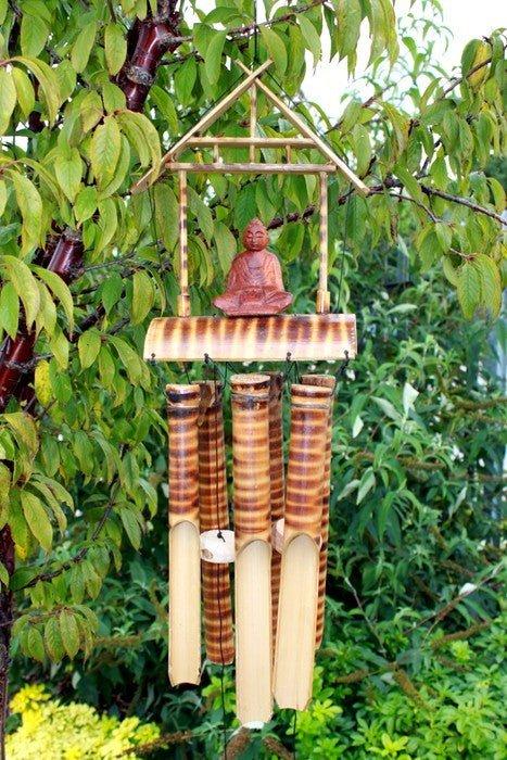 Bamboo Wind Chime 6-Tube Buddha Medium