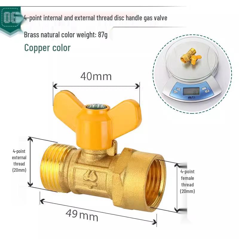 Shieldyun Gas Three-Way Valve with Switch for Natural Gas Meter Pipeline - Ball Valve Connector
