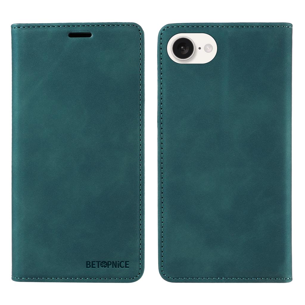BETOPNICE 003 Do iPhone'a 16e Etui portfelowe Blokowanie RFID Skóra+TPU Odporne na wstrząsy Obudowa telefonu