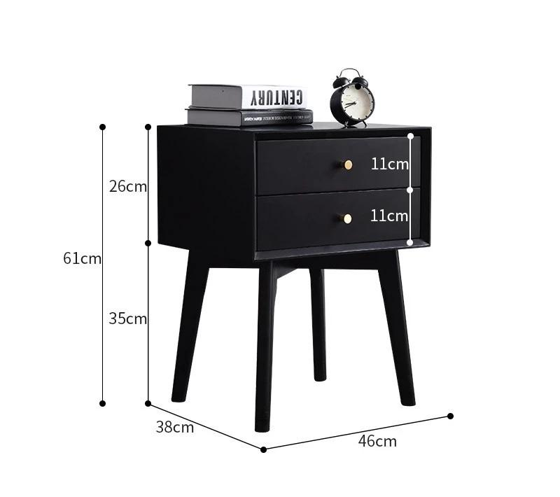 Bedside Table Solid Wood Nordic Bedroom Small Apartment Simple Modern Creative Bedside Storage Narrow Cabinet Simple