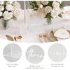 Frosted Arched Wedding Table Numbers 1-10 with Stands, 5x7 Inch Acrylic Arch with White Numbers, 3D Acrylic Table Numbers for Wedding Reception