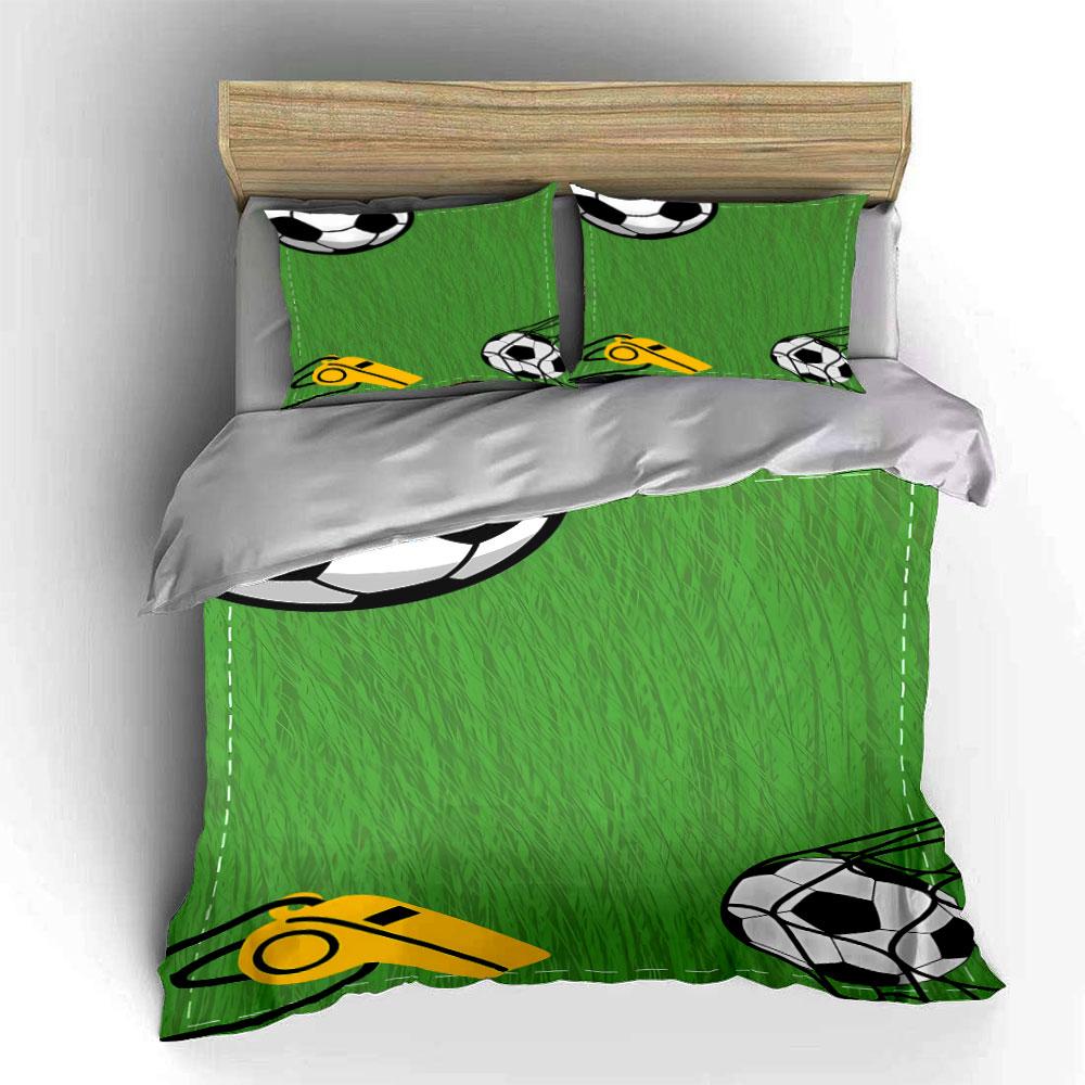 Soccer balls and field. Bedding sets Duvet cover sets Duvet covers Pillowcases(1*Duvet Cover 2*Pillowcases without duvet insert)