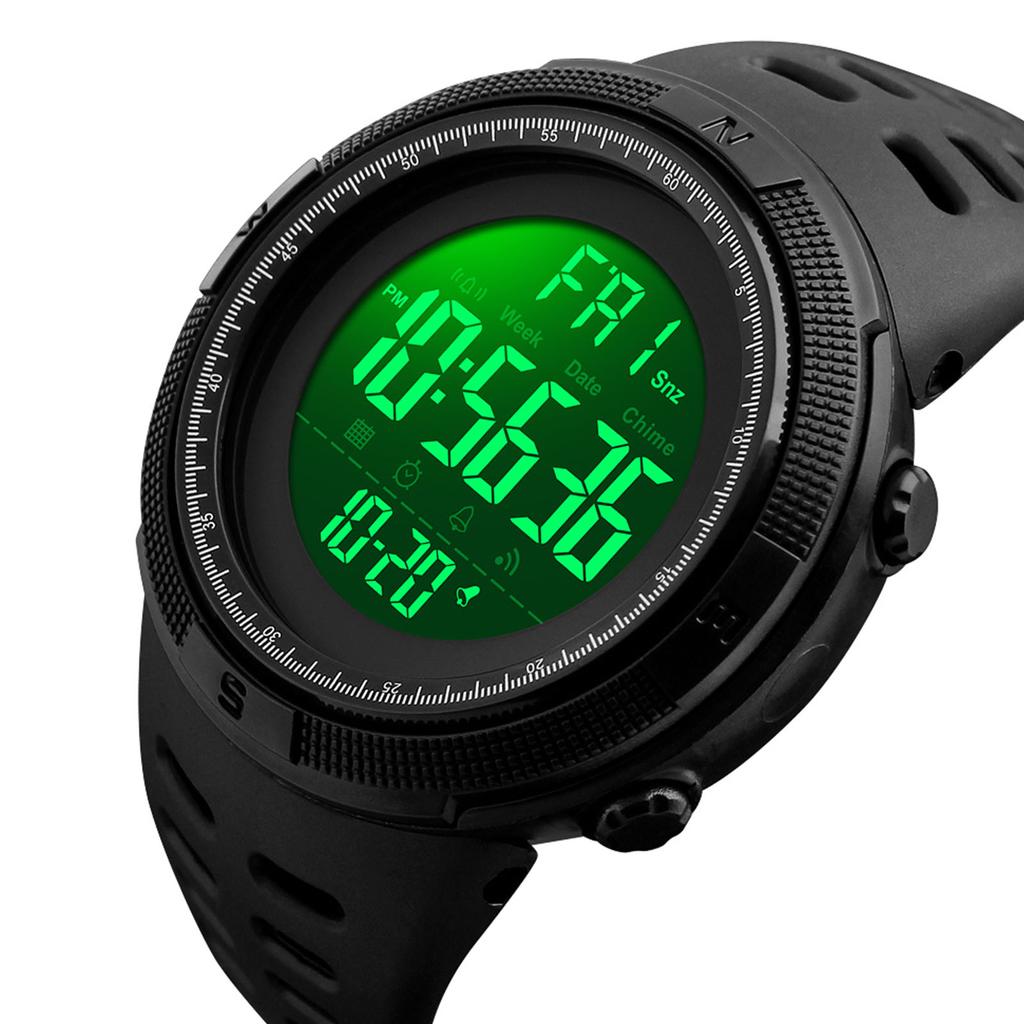 Men Digital Watch 50M Water Proof LED Backlight Sports Watch Stopwatch Countdown Alarm Clock Function Built In Battery
