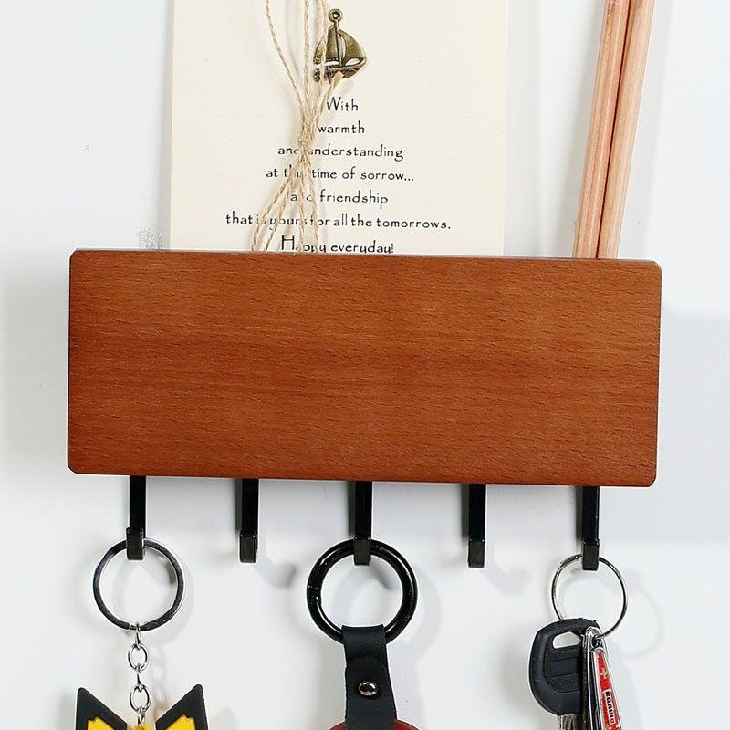 Vintage Wooden Key Holder Wall Mounted Decorative Key Organizer Hanger for Housewarming Gift Home Decor