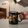Haushaltsküchen-Grundausstattung Mondschein-Melodie Keramiktasse, 11oz 15oz Mondbeschienener Fluss Kaffeetasse Elegante Heißgetränke Tasse für Bürogebrauch Geschenk Liebhaber