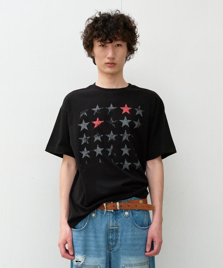 THEVINYLHOUSE Faded Star Tee Black