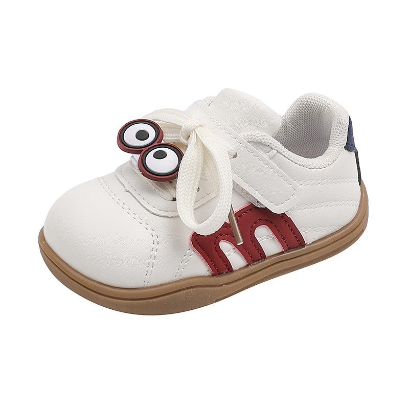 

Spring New Soft Sole Non-Slip Toddler Shoes - Cute Cartoon Bread Design for Boys 5 Pairs of Sizes 16-20 вина червоного кольору