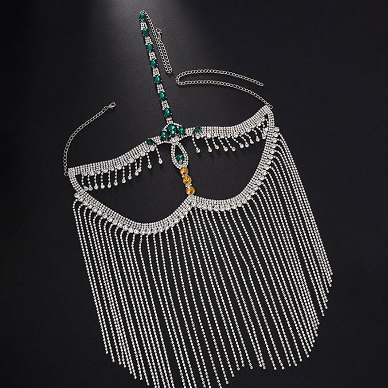 New Tassel Mask For Women Exaggerated Unique European American Halloween Party Masquerade Ball Water Diamond Mask Face Cover